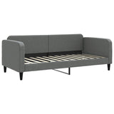 Lit de jour avec matelas gris foncé 90x200 cm tissu