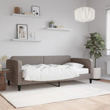 Lit de jour avec matelas taupe 90x200 cm tissu