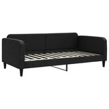 Lit de jour avec matelas noir 100x200 cm tissu