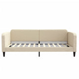 Lit de jour avec matelas crème 100x200 cm tissu