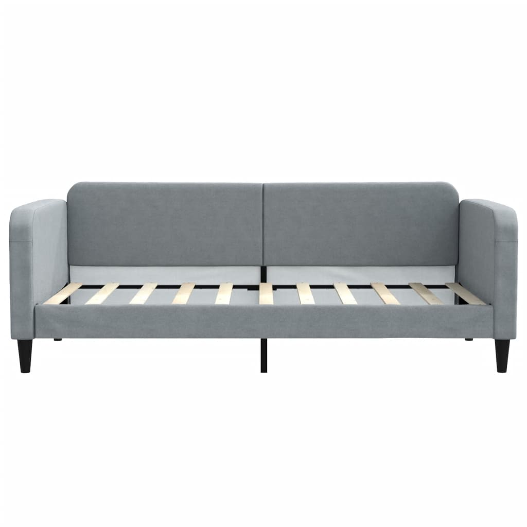 Lit de jour avec matelas gris clair 90x190 cm tissu