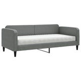 Lit de jour avec matelas gris foncé 90x190 cm tissu