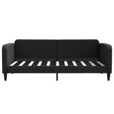 Lit de jour avec matelas noir 90x190 cm tissu