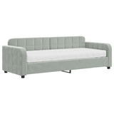 Lit de jour avec matelas gris clair 80x200 cm velours