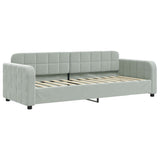 Lit de jour avec matelas gris clair 80x200 cm velours