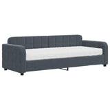 Lit de jour avec matelas gris foncé 80x200 cm velours