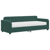 Lit de jour avec matelas vert foncé 80x200 cm velours