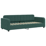 Day bed with dark green mattress 80x200 cm velvet