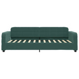 Day bed with dark green mattress 80x200 cm velvet