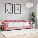 Lit de jour avec matelas rose 80x200 cm velours