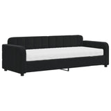 Lit de jour avec matelas noir 80x200 cm velours