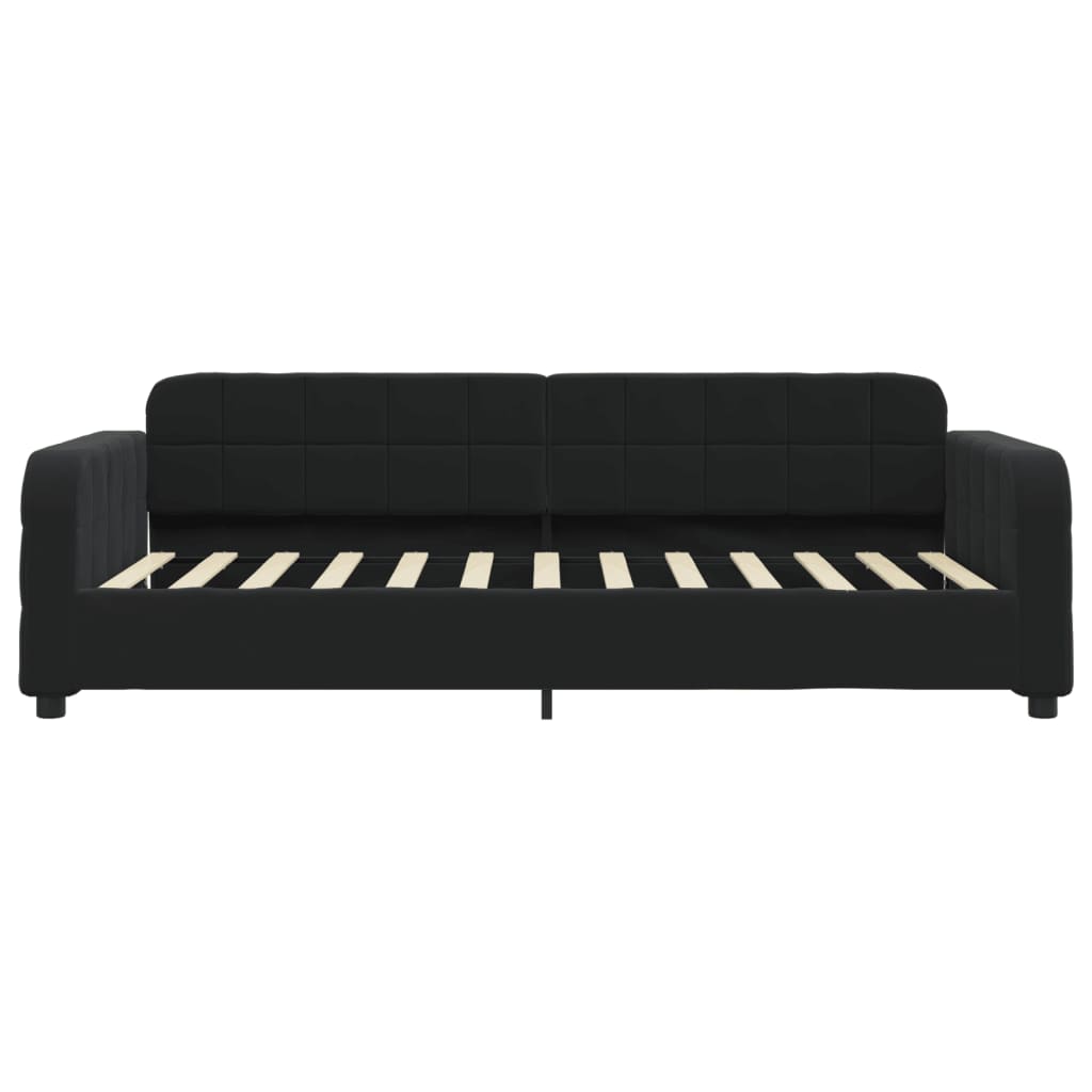 Lit de jour avec matelas noir 80x200 cm velours