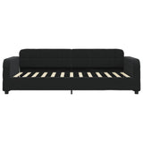 Lit de jour avec matelas noir 80x200 cm velours