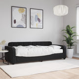 Lit de jour avec matelas noir 80x200 cm velours