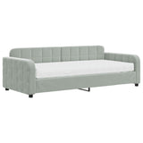 Lit de jour avec matelas gris clair 90x200 cm velours