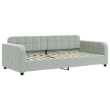 Lit de jour avec matelas gris clair 90x200 cm velours