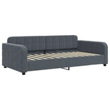 Lit de jour avec matelas gris foncé 90x200 cm velours