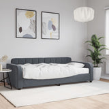 Lit de jour avec matelas gris foncé 90x200 cm velours