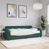 Day bed with dark green mattress 90x200 cm velvet