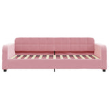 Lit de jour avec matelas rose 90x200 cm velours