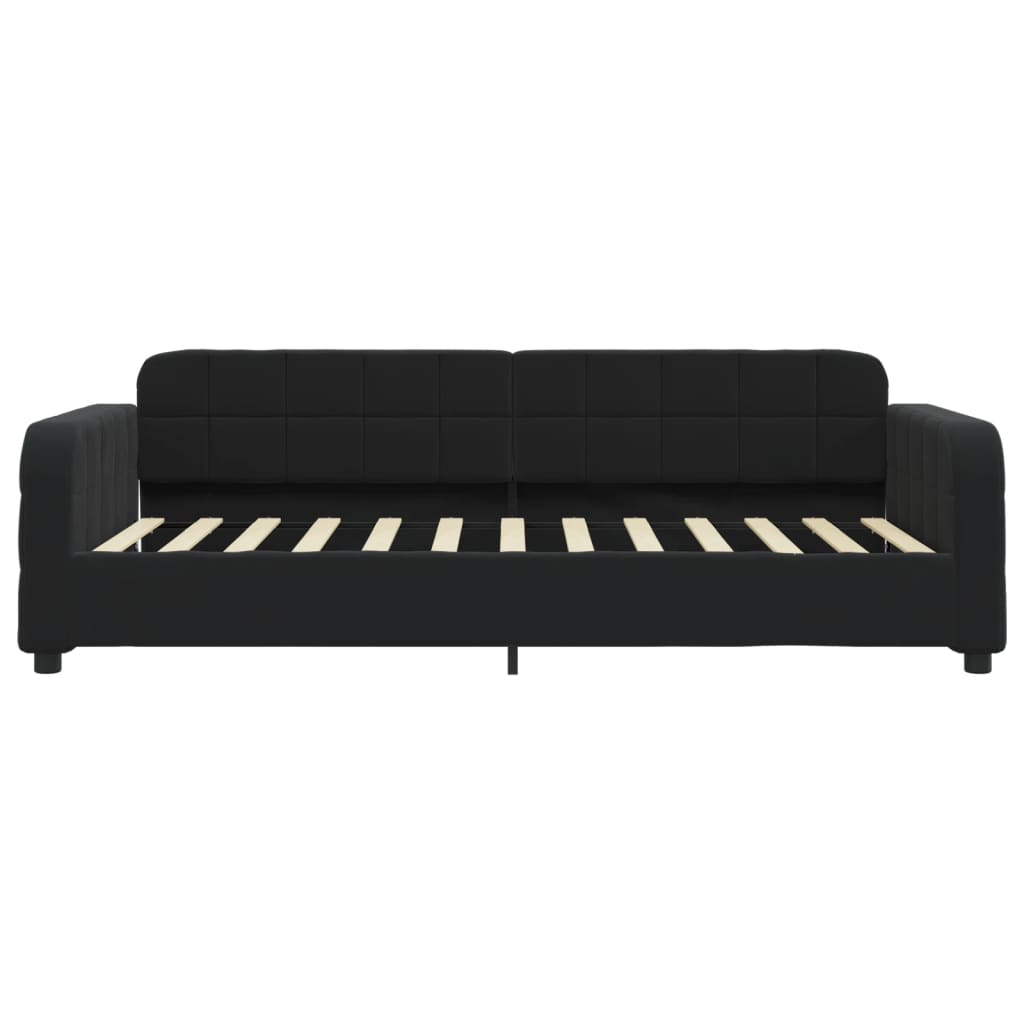 Lit de jour avec matelas noir 90x200 cm velours