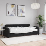 Lit de jour avec matelas noir 90x200 cm velours