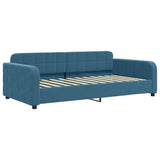 Lit de jour avec matelas bleu 100x200 cm velours