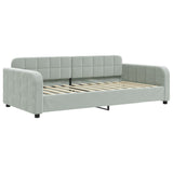 Lit de jour avec matelas gris clair 100x200 cm velours