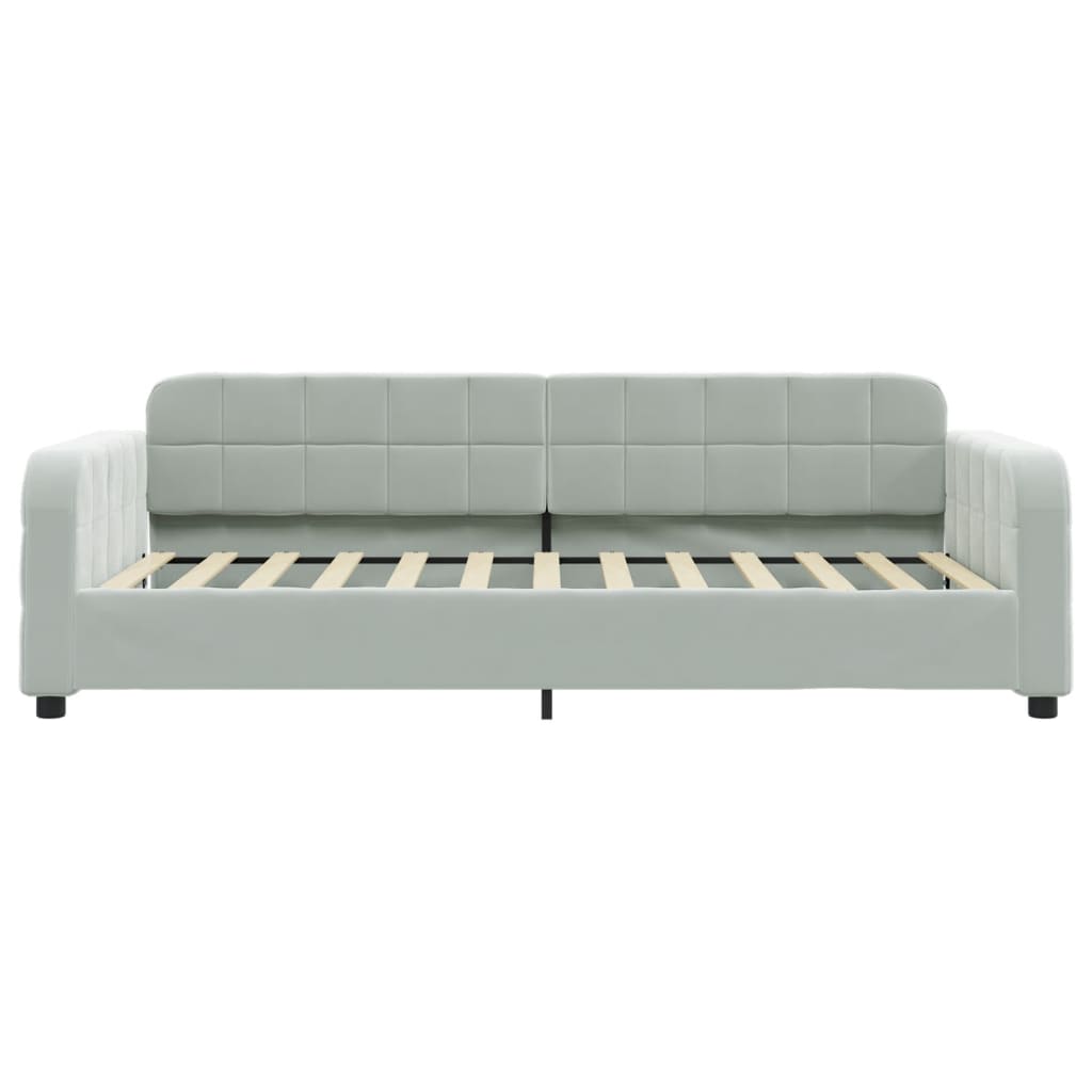 Lit de jour avec matelas gris clair 100x200 cm velours