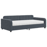 Lit de jour avec matelas gris foncé 100x200 cm velours