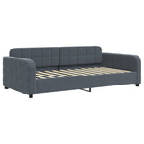 Lit de jour avec matelas gris foncé 100x200 cm velours