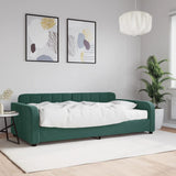 Day bed with dark green mattress 100x200 cm velvet