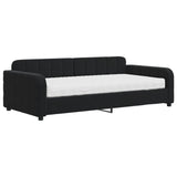 Lit de jour avec matelas noir 100x200 cm velours