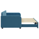 Day bed with trundle without mattress blue 80x200 cm