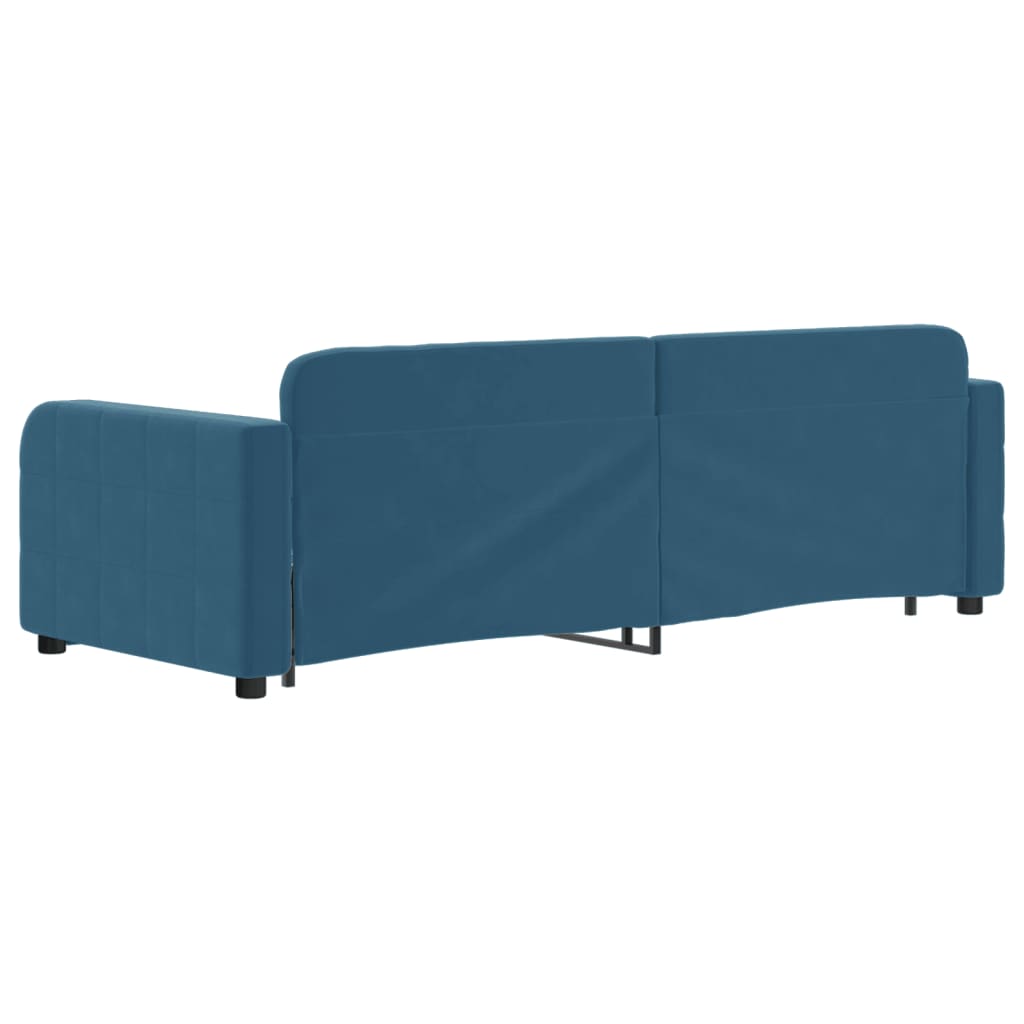 Day bed with trundle without mattress blue 80x200 cm