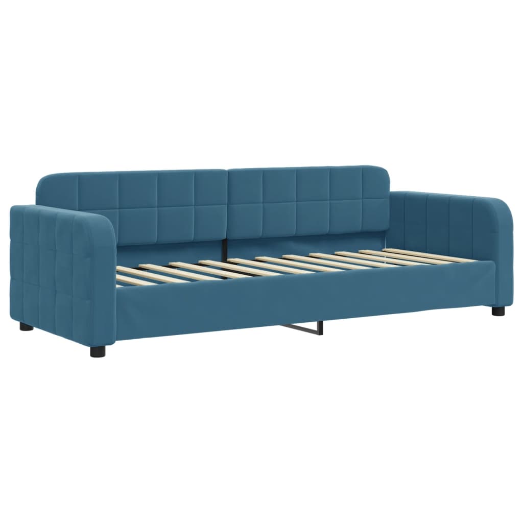 Day bed with trundle without mattress blue 80x200 cm