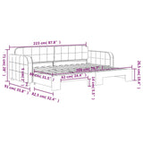 Day bed with trundle without mattress blue 80x200 cm