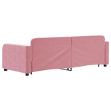 Lit de jour avec gigogne sans matelas rose 80x200 cm