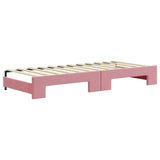 Lit de jour avec gigogne sans matelas rose 80x200 cm