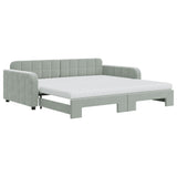 Day bed and trundle bed and light gray mattress 100x200 cm velvet