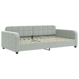 Day bed and trundle bed and light gray mattress 100x200 cm velvet