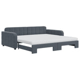 Day bed and trundle bed and dark gray mattress 100x200 cm velvet