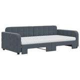 Day bed and trundle bed and dark gray mattress 100x200 cm velvet