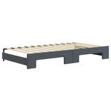 Day bed and trundle bed and dark gray mattress 100x200 cm velvet