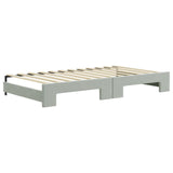 Day bed and trundle bed and drawers light gray 100x200 cm velvet