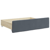 Dark grey day bed and trundle bed and drawers 100x200 cm velvet