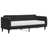 Lit de jour avec matelas noir 80x200 cm velours