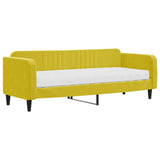 Lit de jour avec matelas jaune 80x200 cm velours