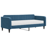 Day bed with blue mattress 90x200 cm velvet