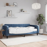 Day bed with blue mattress 90x200 cm velvet